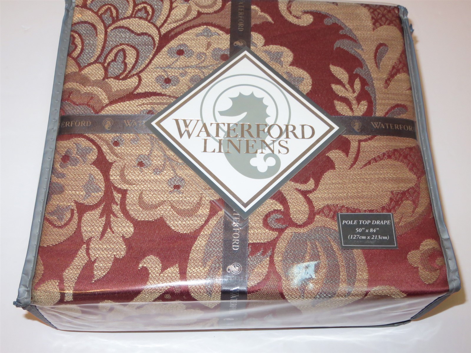 2 Waterford Hamilton Pole Top Drapes Panels Cinnabar NIP