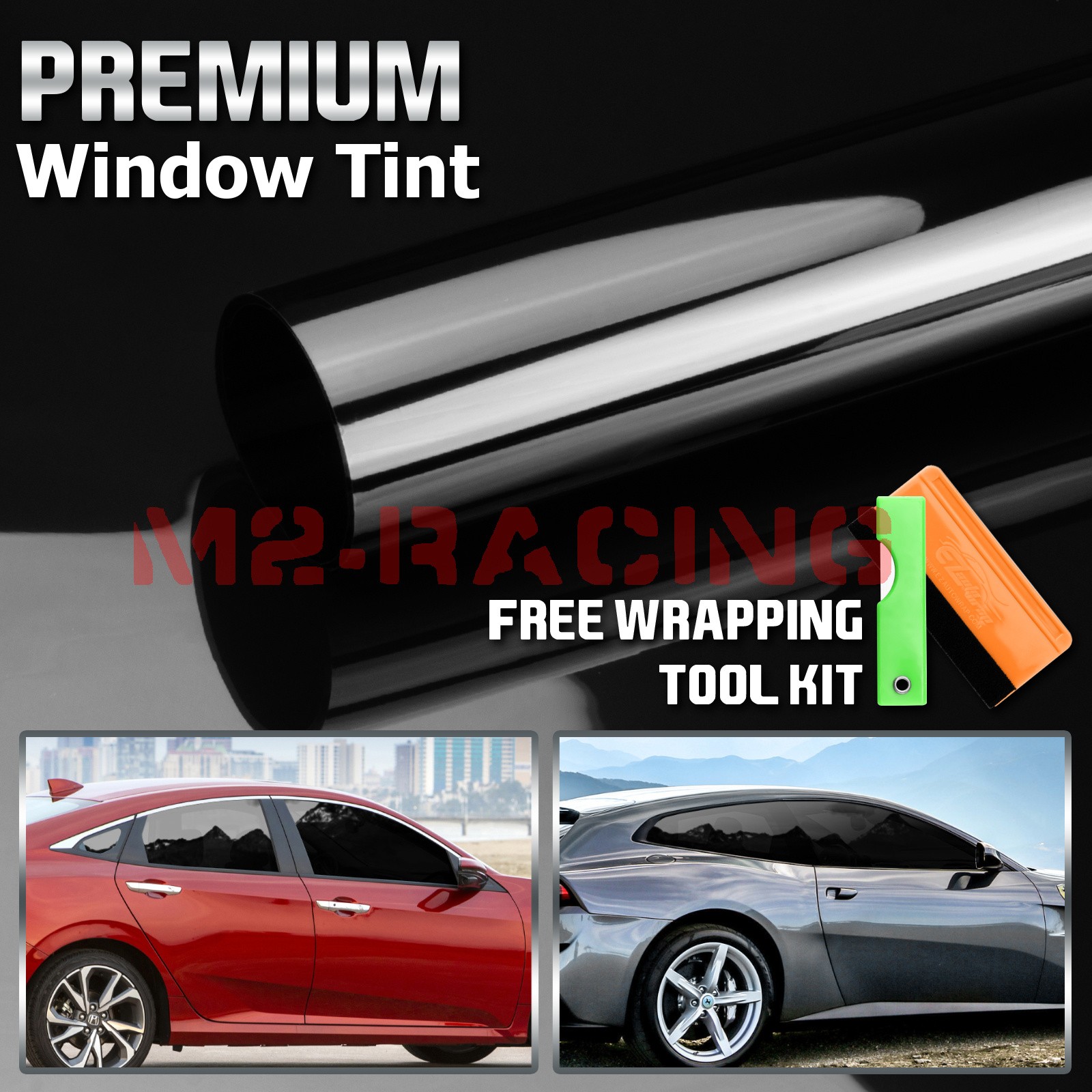 Window Tint Film VLT Charcoal Black UV Vehicle Glass Office Heat Protection Roll