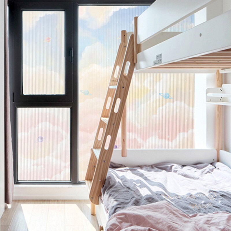 1X Static Cling Window Film Colorful Rainbow Glass Sticker Gradient Color Decor