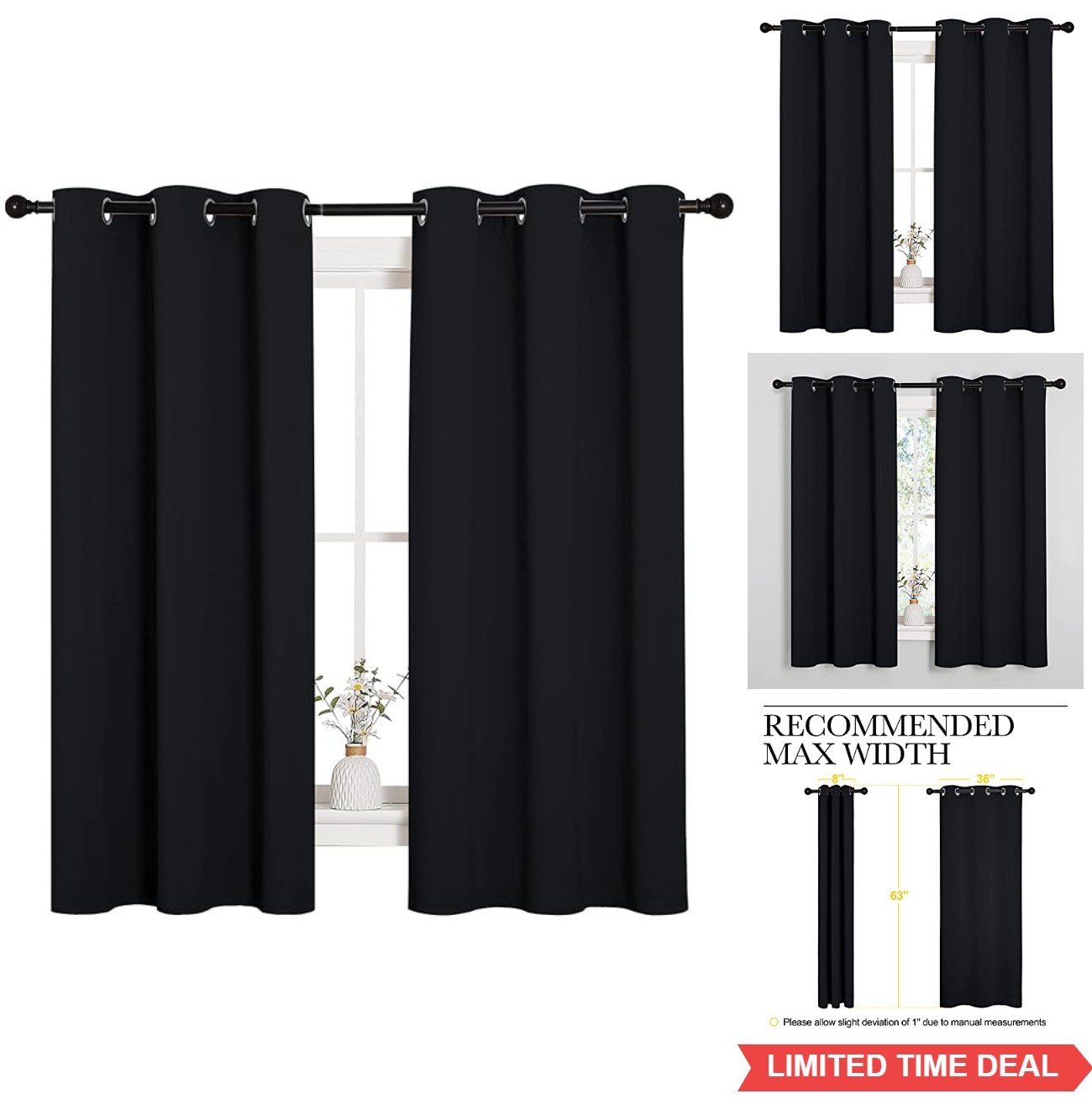 Halloween Blackout Curtain Panels Set of 2 42×63 Inches Window Drapes Grommet