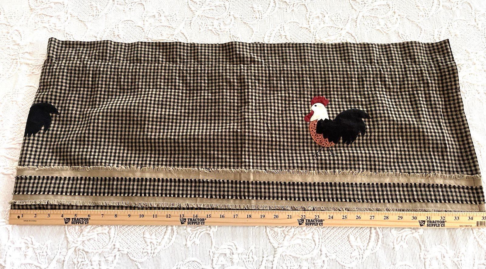 Farmhouse Rise and Shine Rooster Valance Home Collections by Raghu Country Lined