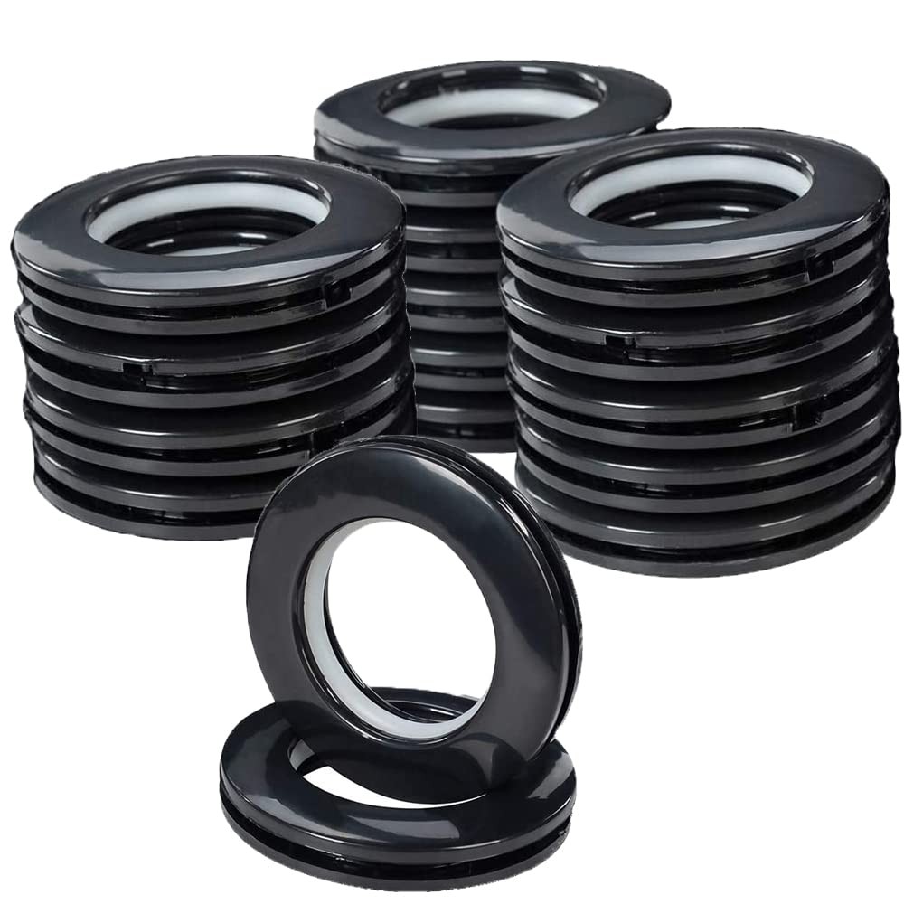 16 Pack Curtain Grommets Inner Diameter 1-9/16″,Curtain Eyelet Silencer Slidi…