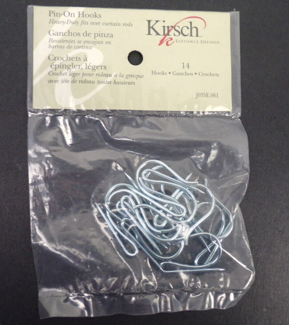 Kirsch Pin-On Heavy Duty Hooks Pack of 14 Count 1.25″