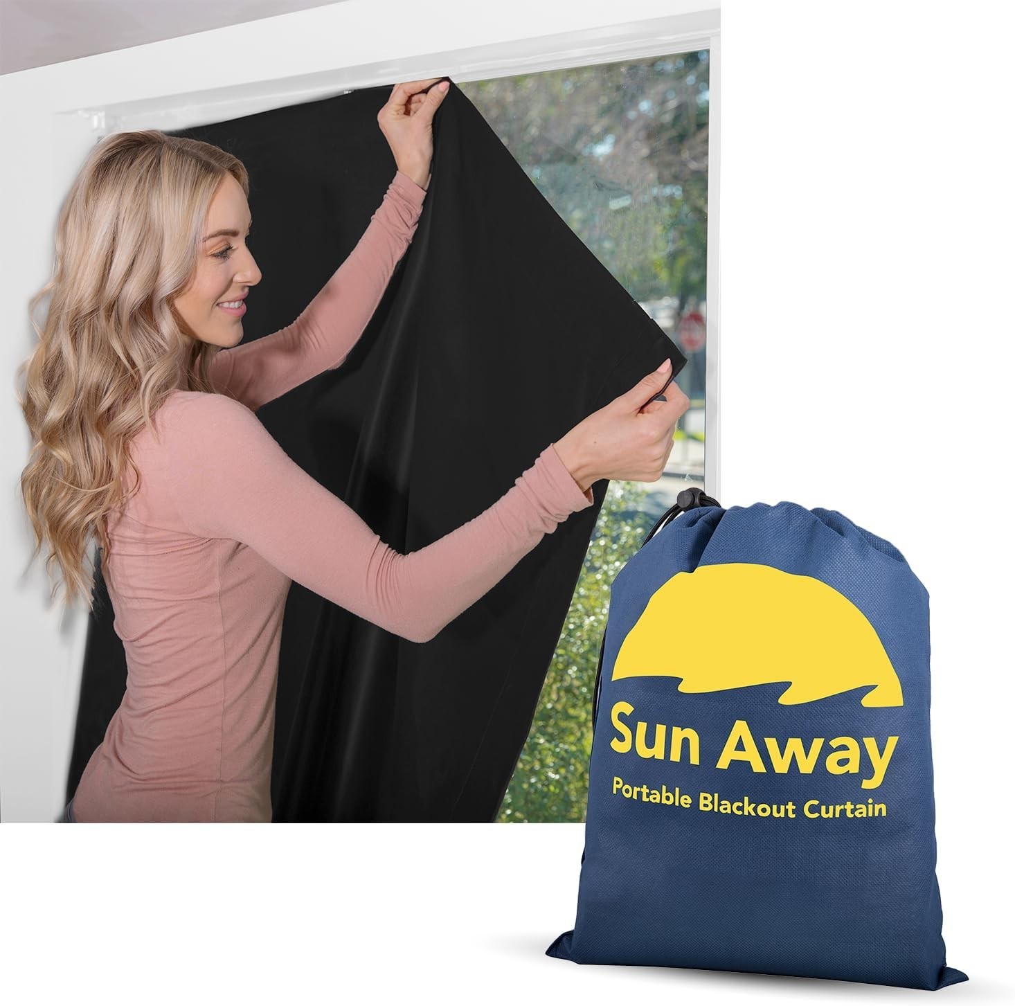 Blackout Curtain Portable Suction Cup Room Darkening Travel Shade