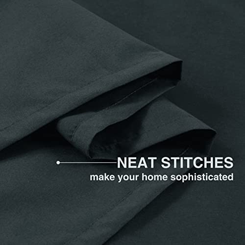 Rod Pocket Tier Curtains for Small Window—26″W x 24″L—Pack of 2—Black