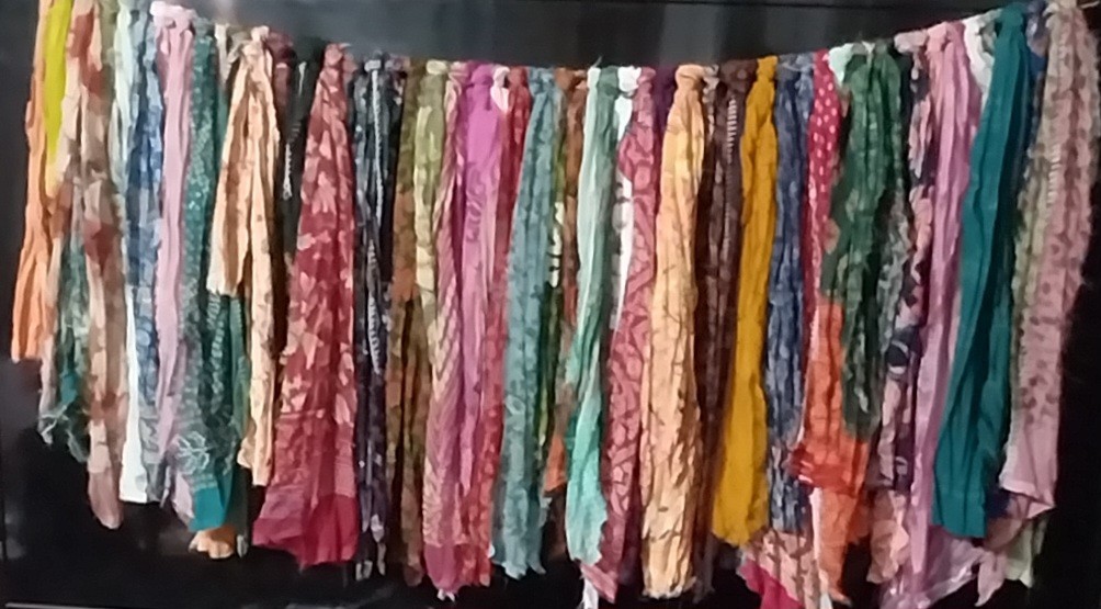 Rag Valance Boho curtains Hippie Bohemian Colorful Fabric Strips 40″