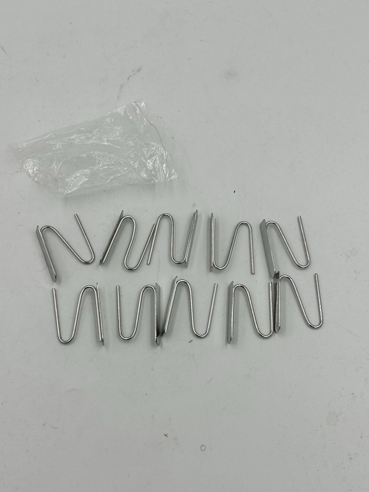 10 Pottery Barn Drapery Curtain Hooks 1.5 in Silver Metal Slide Pins Free Ship!