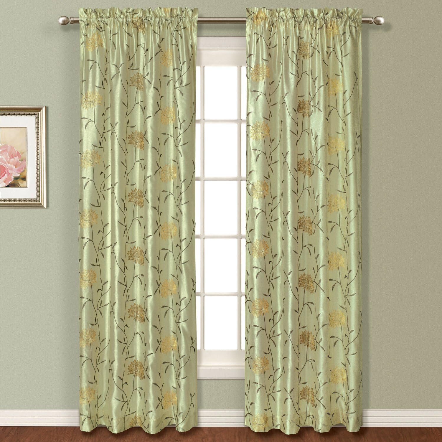 SET OF 2 Faux Silk Addison Window Curtain Panel 54 Wide by 63 or 84 Long Luxury