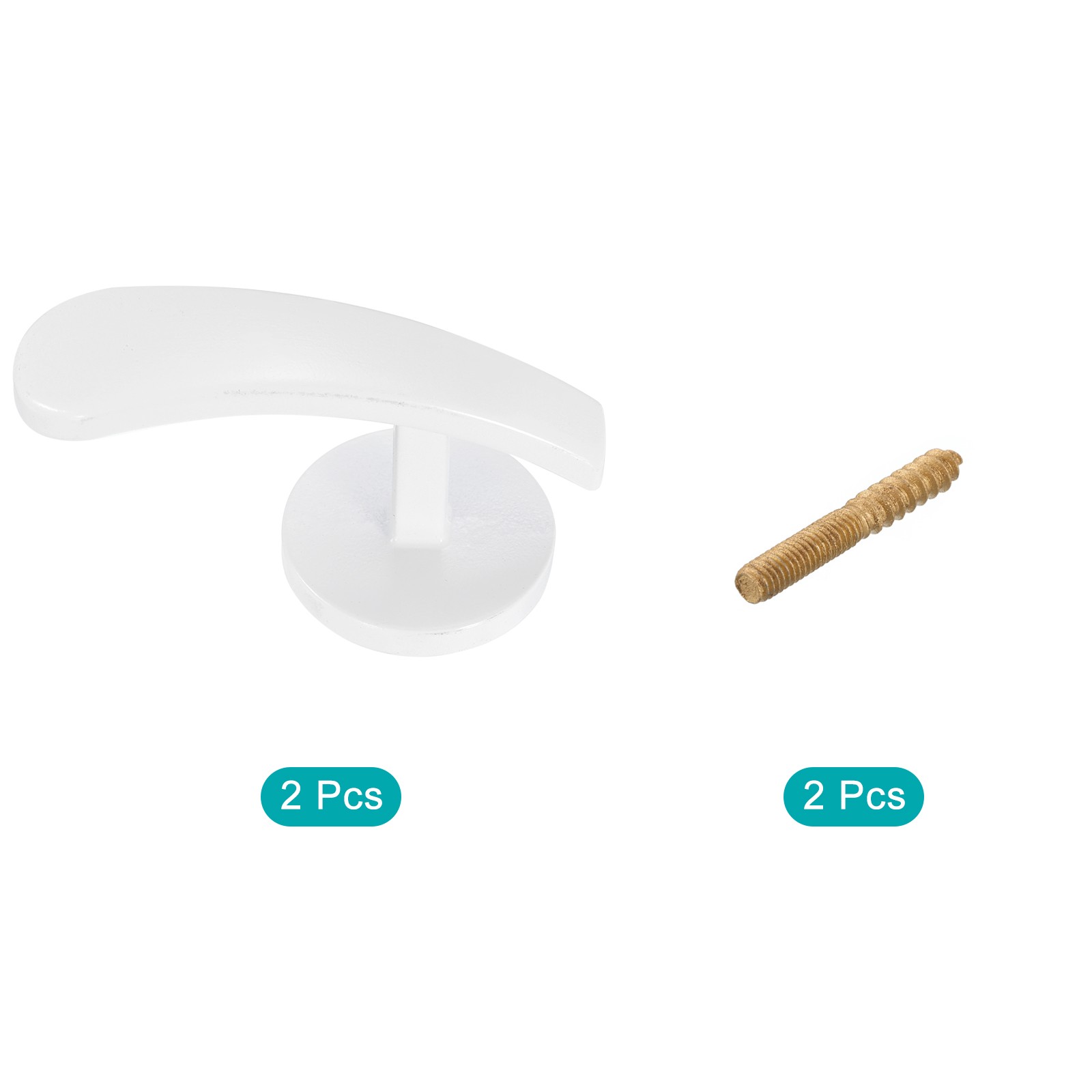 2Pcs Aluminum Alloy Wall Mounted Curtain Holdback Drapery Holder Hook White