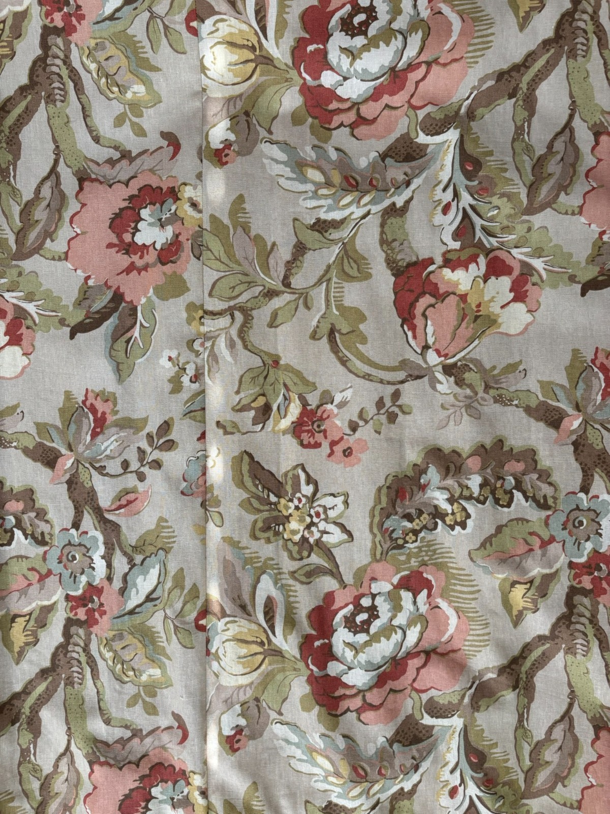 2 POTTERY BARN Linen Blend Vanessa Floral Palampore Curtain Panels 71″x84″ READ
