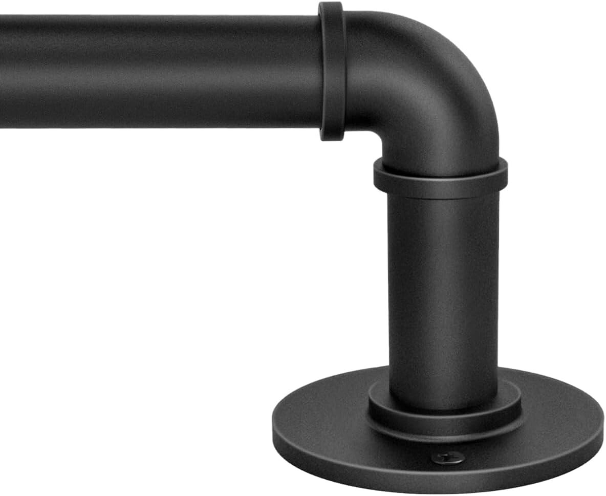 1 Inch Industrial Curtain Rods for Windows 48 to 84 Inches, Blackout Wrap Aro…