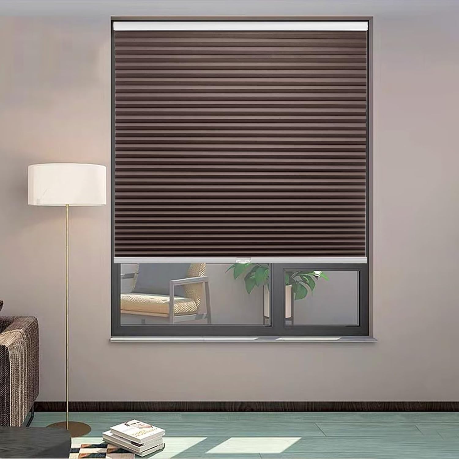 MYshade 1.5-Inch Cellular Cordless Blackout Shades – Taupe – 24 W x 48 H