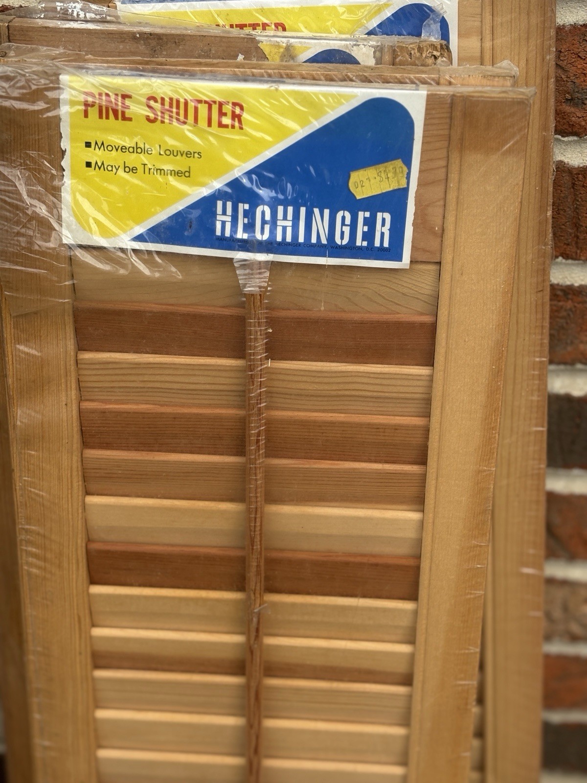 Vintage Pine Shutters Hechinger Unfinished NOS 9” X 32” Made In USA Set Of 3