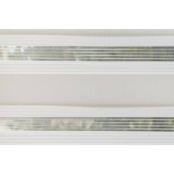 Lumi Polyester Cordless Light Filtering Dual Layered Zebra Shade – White