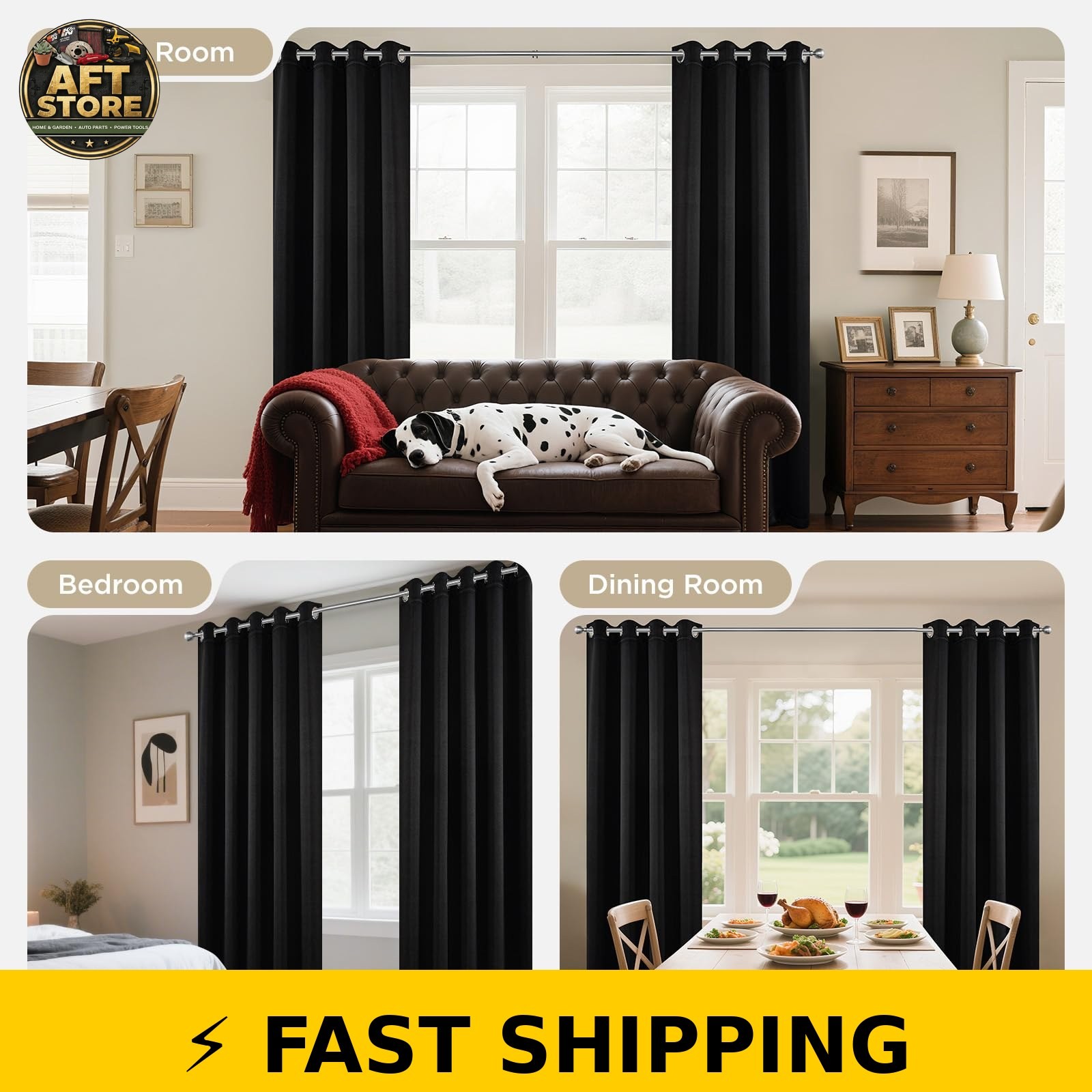 Joydeco 84 Inch Blackout Curtains – Thermal Insulated Grommet Drapes