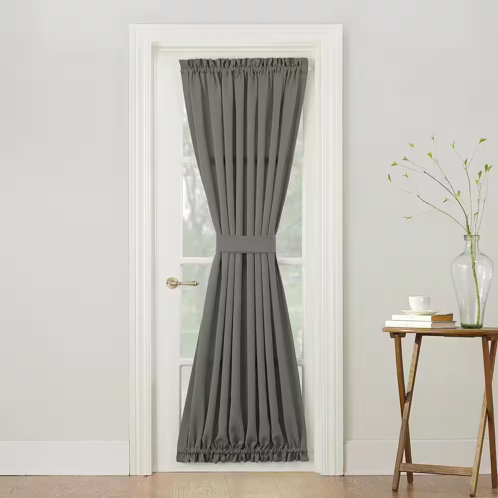 Gregory Room Darkening Rod Pocket Door Curtain Panel in Steel-54 In. W X 72 In.