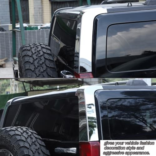 D Pillar Trim Cover Compatible with Hummer H3 2005-2009, ABS Rear Bright light