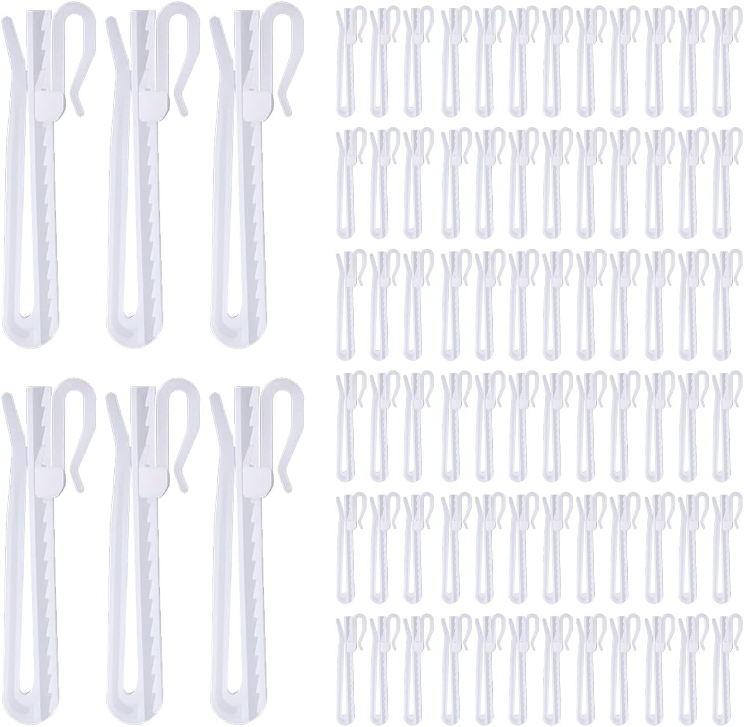 Corrosion-Resistant Pinch Pleat Hooks – 90mm Adjustable Plastic Curtain Hooks