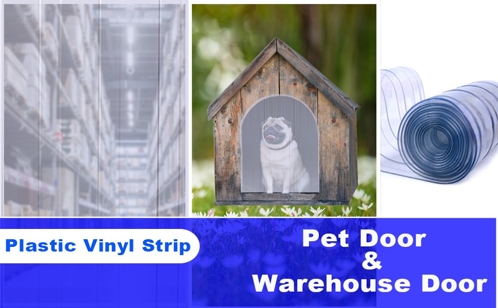 Plastic Vinyl Replacement Strip Curtain-Door – Clear Waterproof Commercial PVC