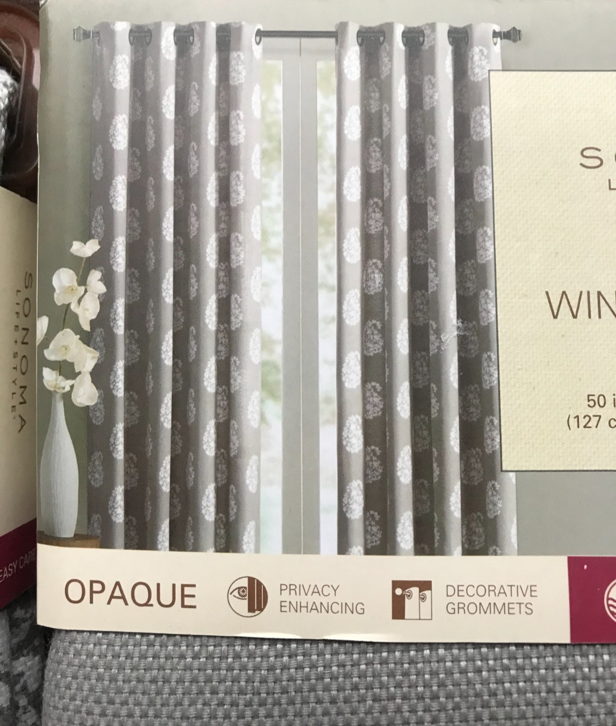 3 Sonoma Finley Window Panels Silver Grommet Blackout/Opaque 50×84 each NEW