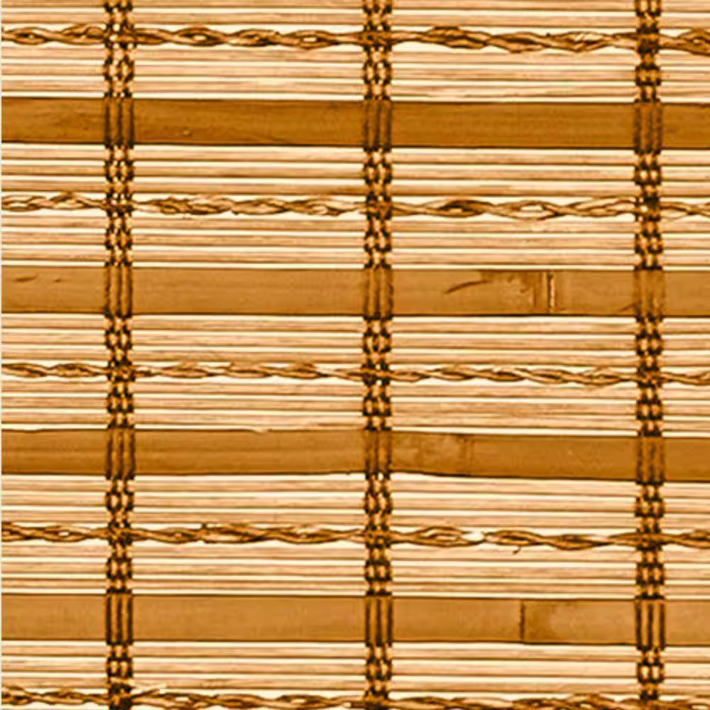 Natural Woven Light Filtering Cordless Bamboo Roman Shades for Windows, 27 In. W