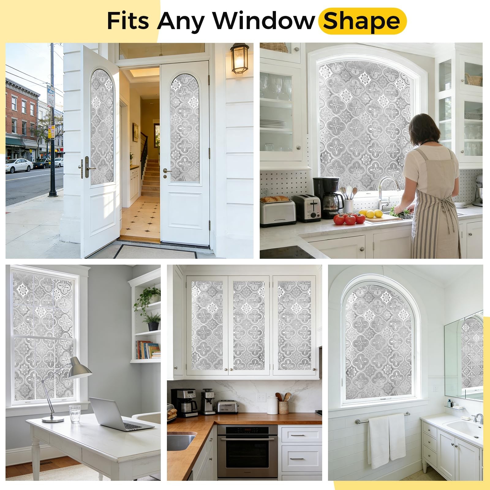 OHTMERU Window Privacy Film Decorative 17.5 x 78.7 inches, Crabapple Blossoms
