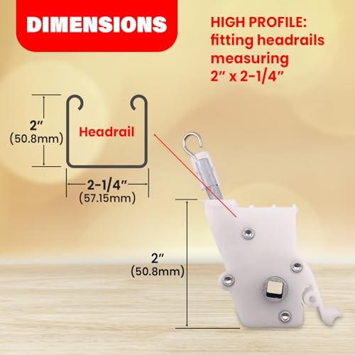 2 Pack Wand Tilt Control Horizontal Blind Parts Wand Tilter Large, High Profile