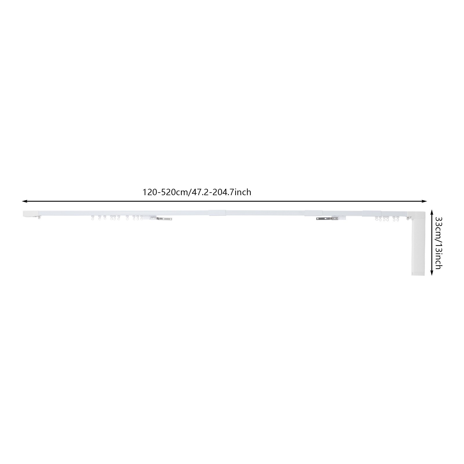 Electric Curtain Track Smart Motorized Curtain Rod 47-205″, App & Remote Control