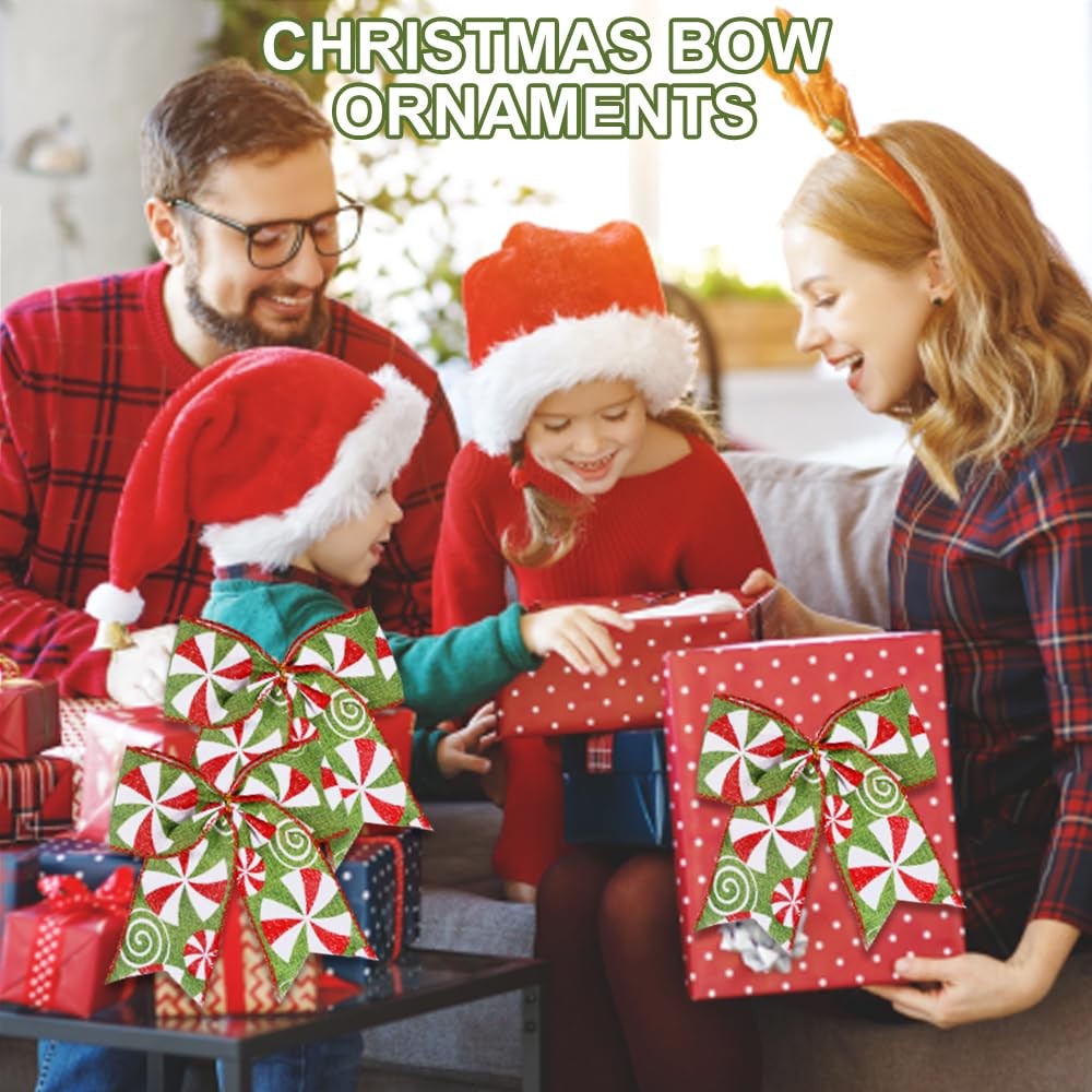 12 Lazos De 6.3 Pulgadas Grandes Para Arbol Adornos Decoracion Navidad En Oferta
