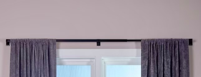 NEW! SEALED ORIGIN 21 HAGEN METAL DRAPERY ROD 2 SETS 72”-144” MATTE BLACK FINISH