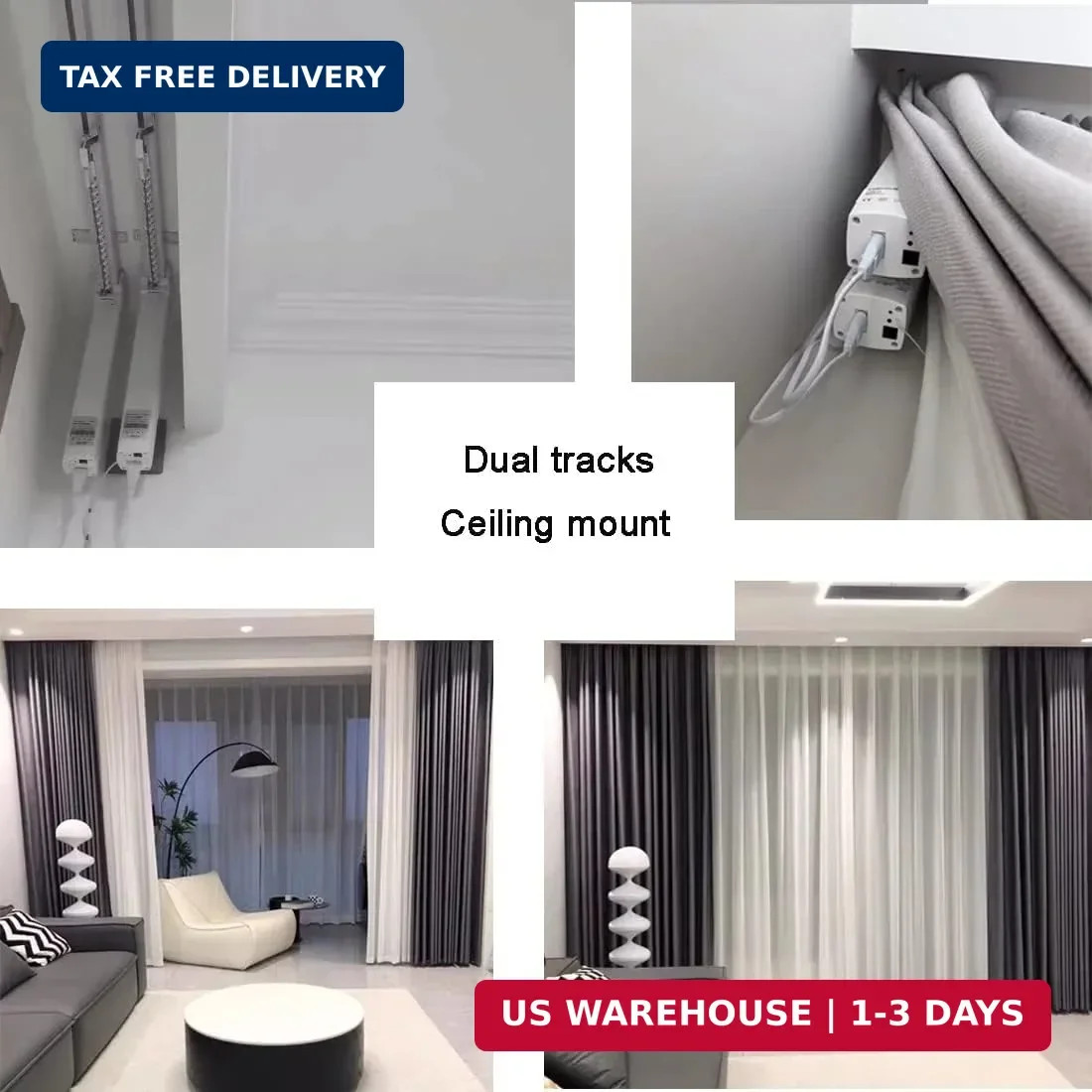 Electric Smart Curtains System, Automatic Curtain Opener, Motorized Curtains Rod