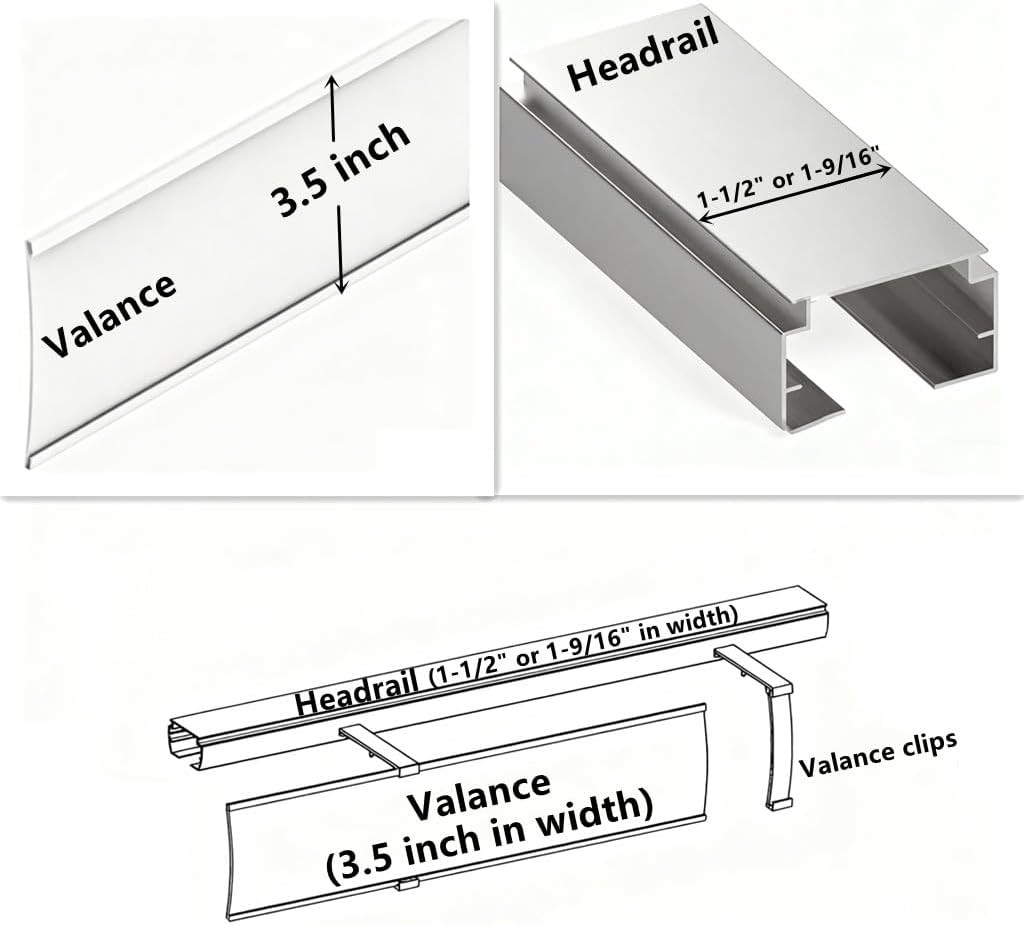 Clear Valance Clips for Vertical Blinds – 4 Pack, 3.5″ Hidden Holders