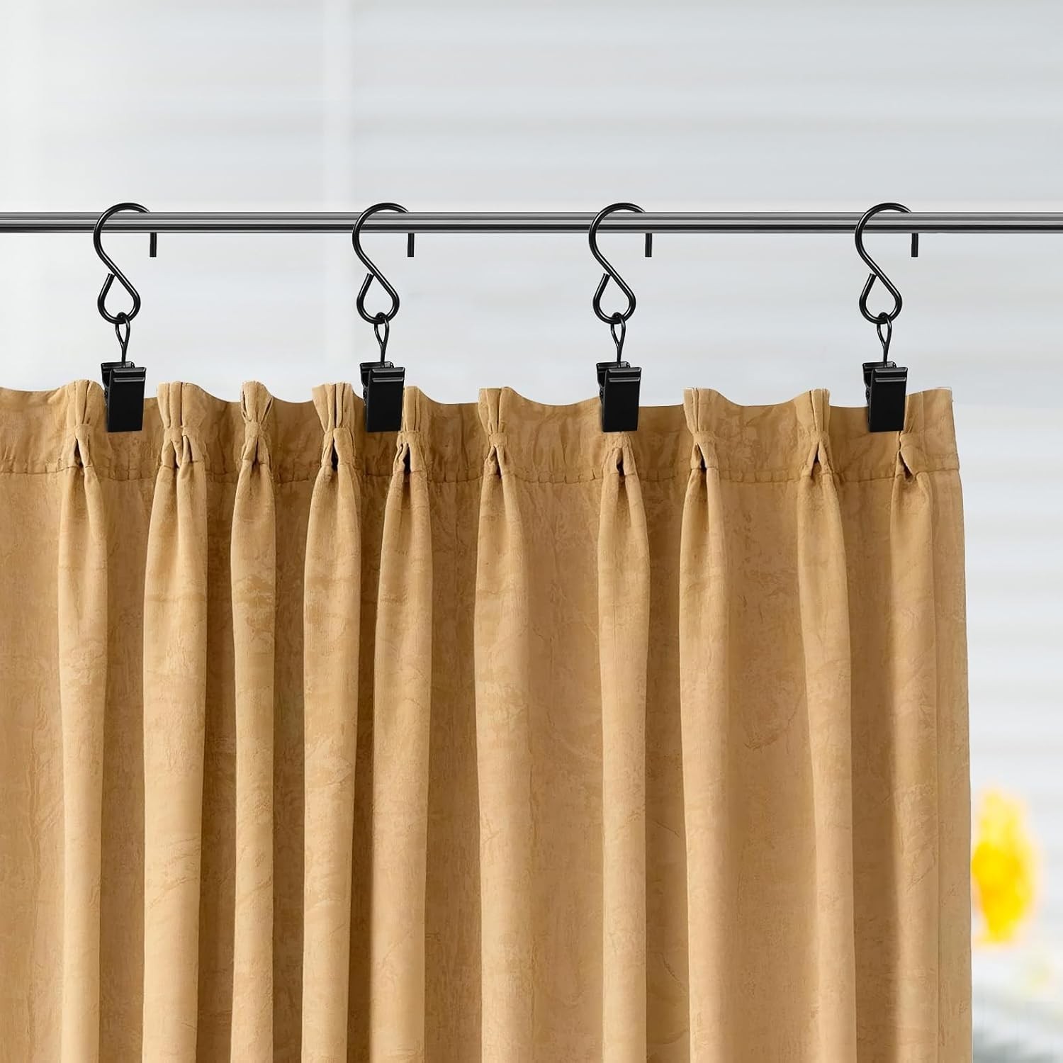 46 Pack Curtain Hooks Metal Clips, Light Clips for outside String Lights Curtain
