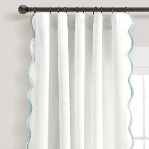 Coastal Chic Scalloped Edge Light 52″W x 84″L (Pack of 2) Blue & White