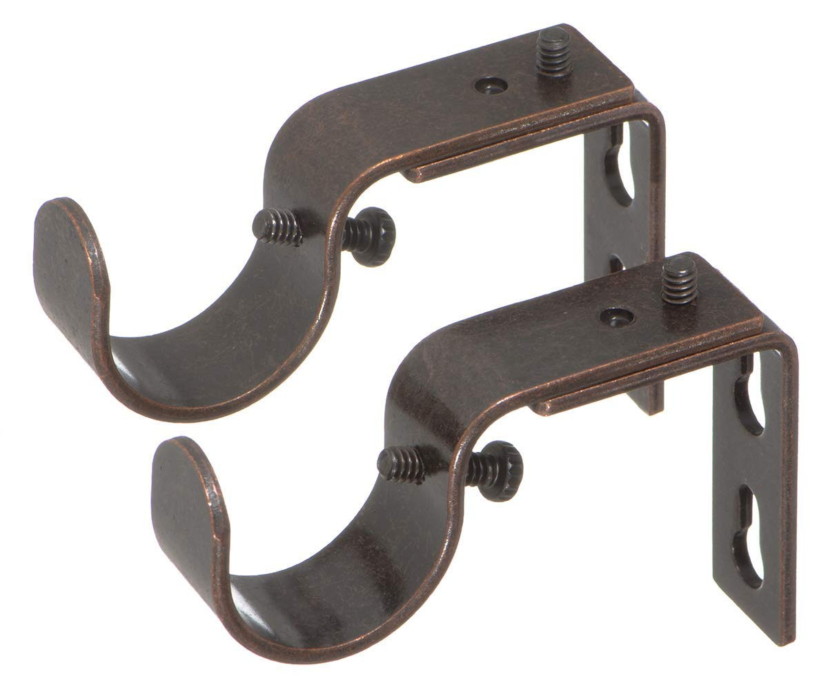 Short Projection Brackets for Curtain Rods – for 1 or 1 1/8 Inch Rods. Set of…