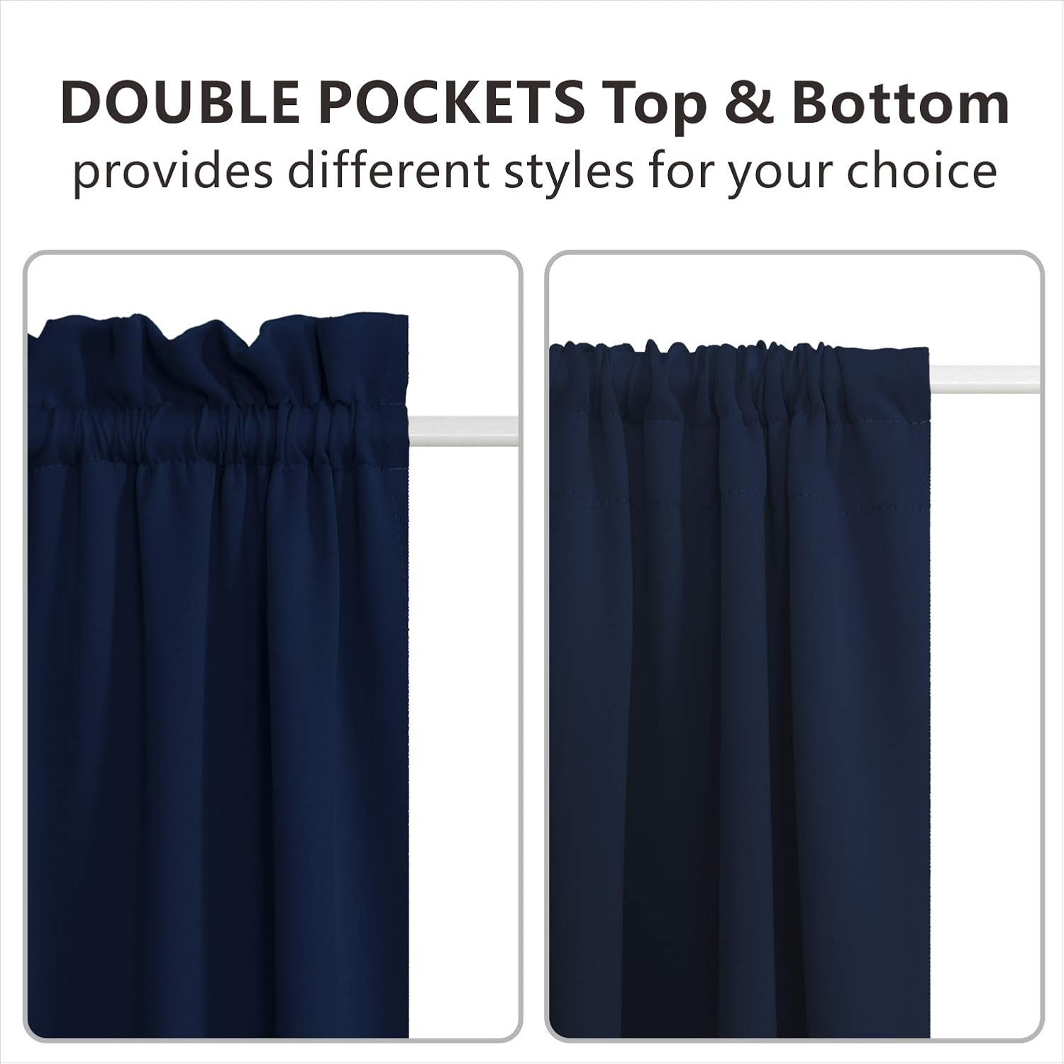 French Door Curtain Panel for Privacy – Blackout Rod Pocket Front Doo
