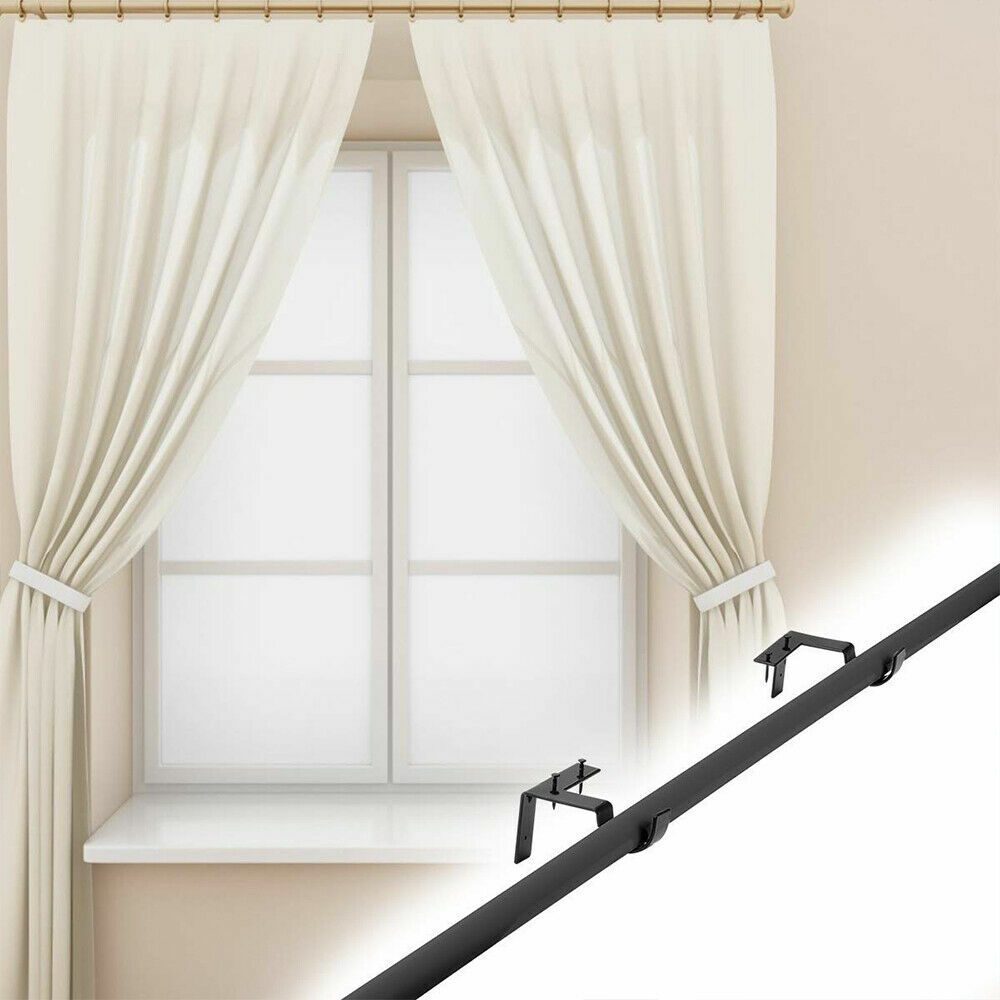 2-4pcs Hole-Free Hang Curtain Bracket Rod Holders Single Hook Into Window Frame
