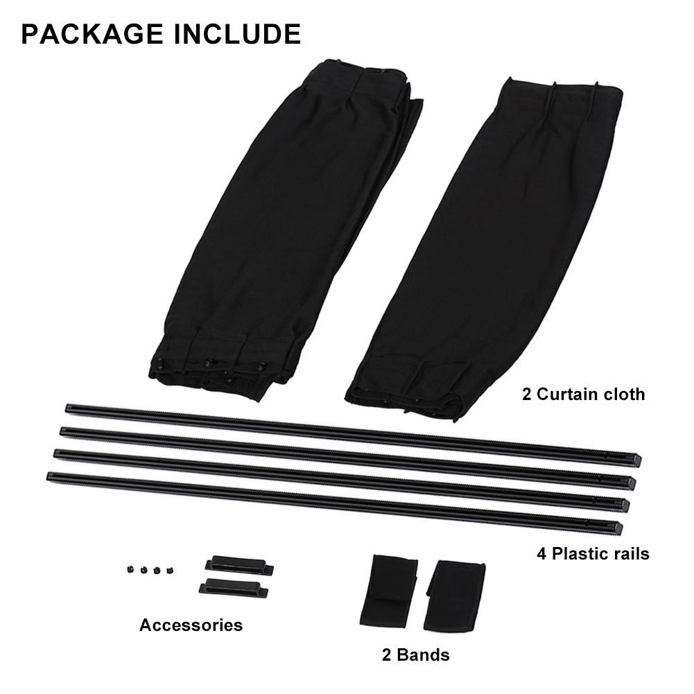 2pcs Universal Car Side Window Curtains – Foldable Uv Protection Sunshade – New
