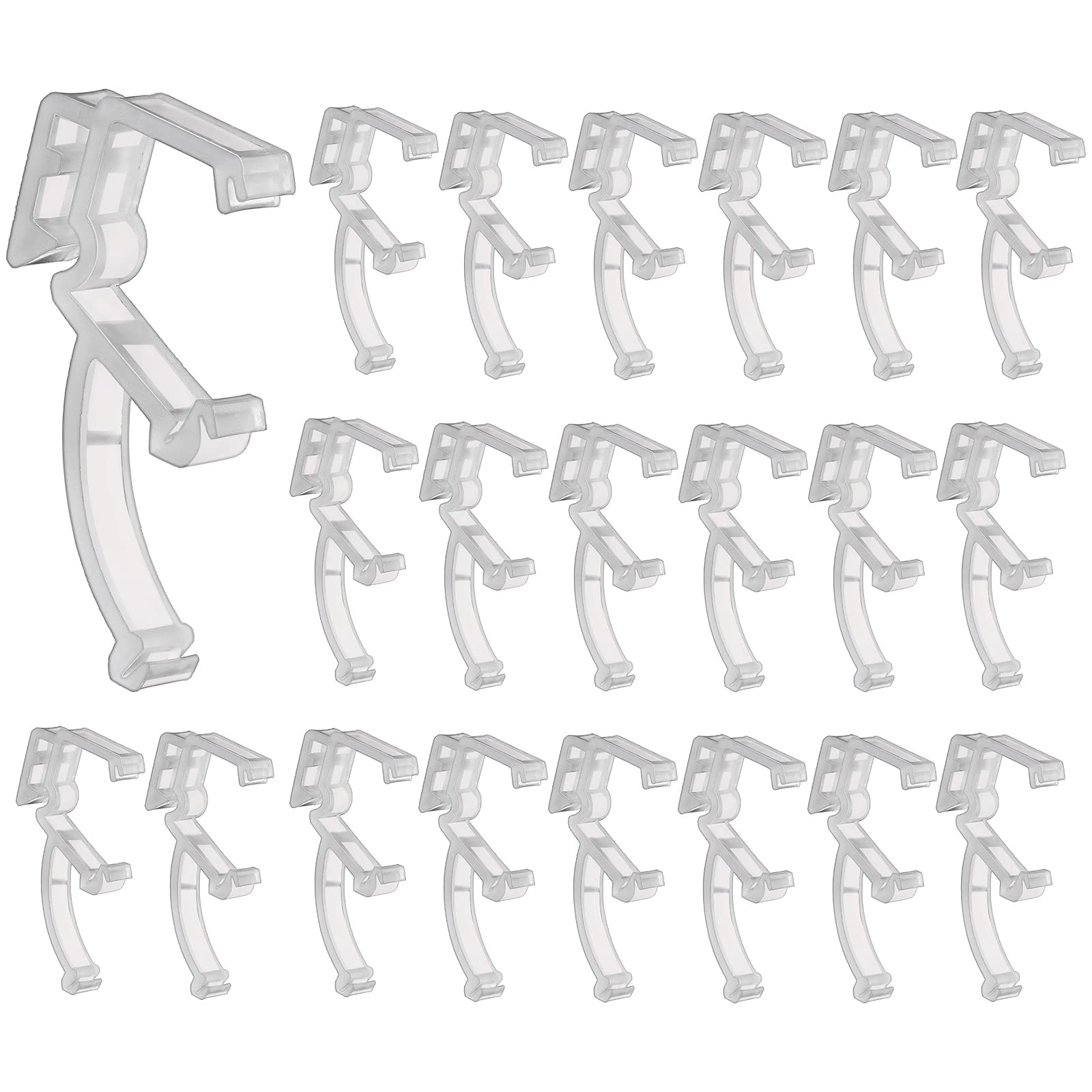 Blulu 20 Pcs 2 Inch Clear Valance Clips Hidden Window One Size, Transparent