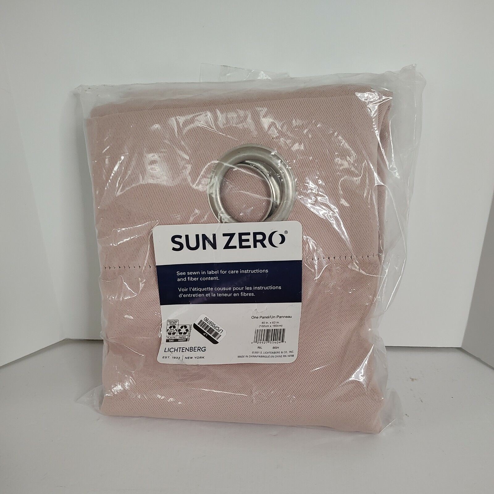 Sun Zero Blush Blackout Grommet Curtain Panel Pink 40×63