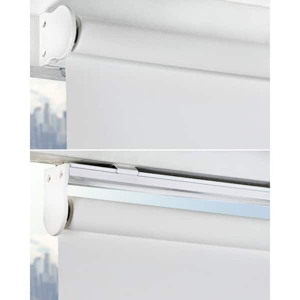 Chicology Snap Glide Cordless Light Filtering Polyester Roller Shade Urban White