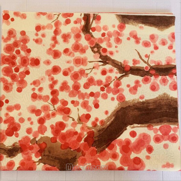 Cherry Blossom Puppy Dog Art Split Panel Doorway Curtain Door Hanging Tapestry