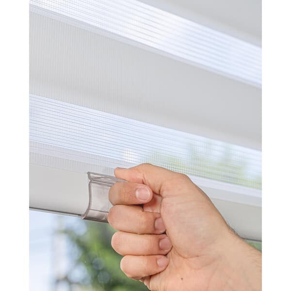 Chicology Cordless Light Filtering Dual Layer Zebra Roller Shade – Basic Arctic