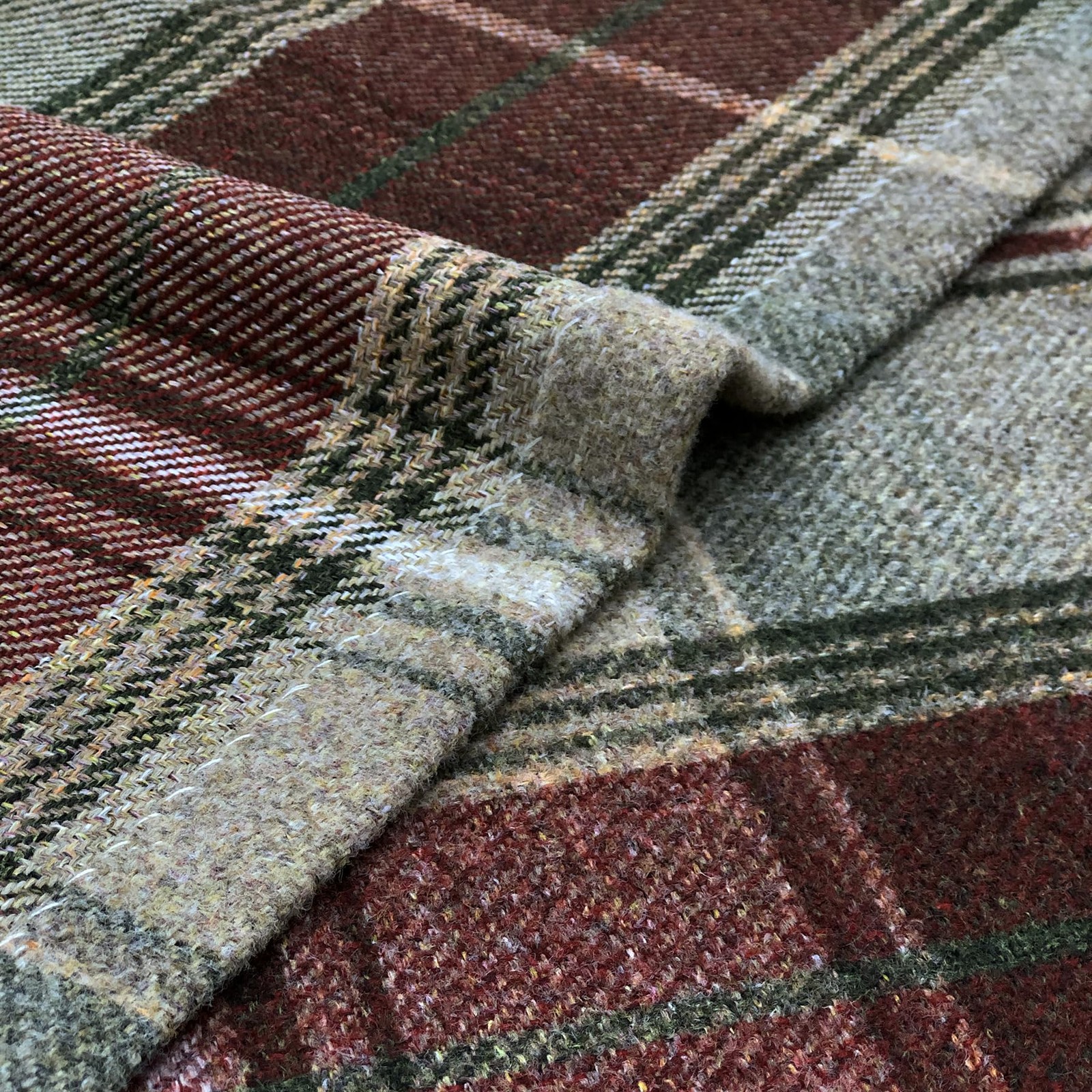 Always4U Woolen Look Plaid Curtains Modern Window Panels Christmas Red Green