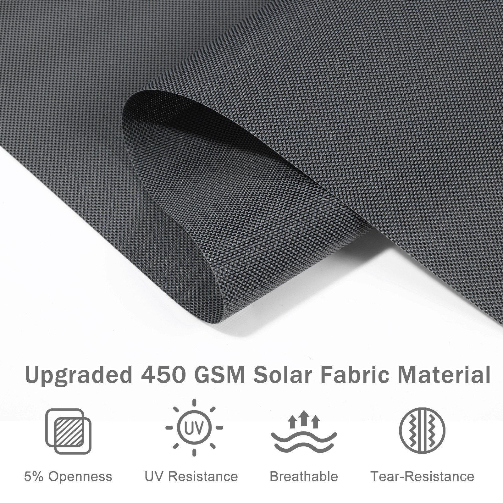 6ft (W) x 8ft (H) Outdoor Roller Shades 5% Openness Cordless Sun Roll up Shade