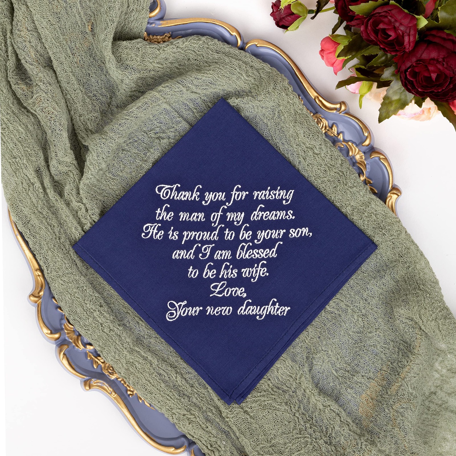 Father in Law Gifts from Daughter 12 inches x 12 inches, Navy Blue