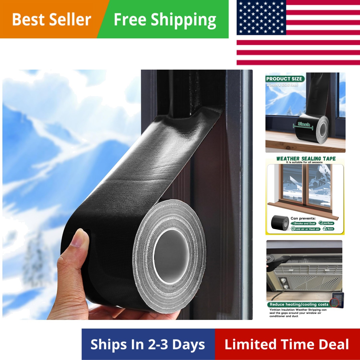 Window Sealing Tape, Window AC Insulation Air Conditioner Seal Around Frame, …
