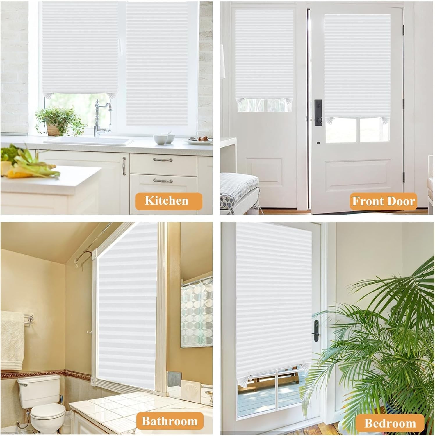 Easy Install Cordless Pleated Blinds – Versatile for Kitchen, Nursery, Bedroom