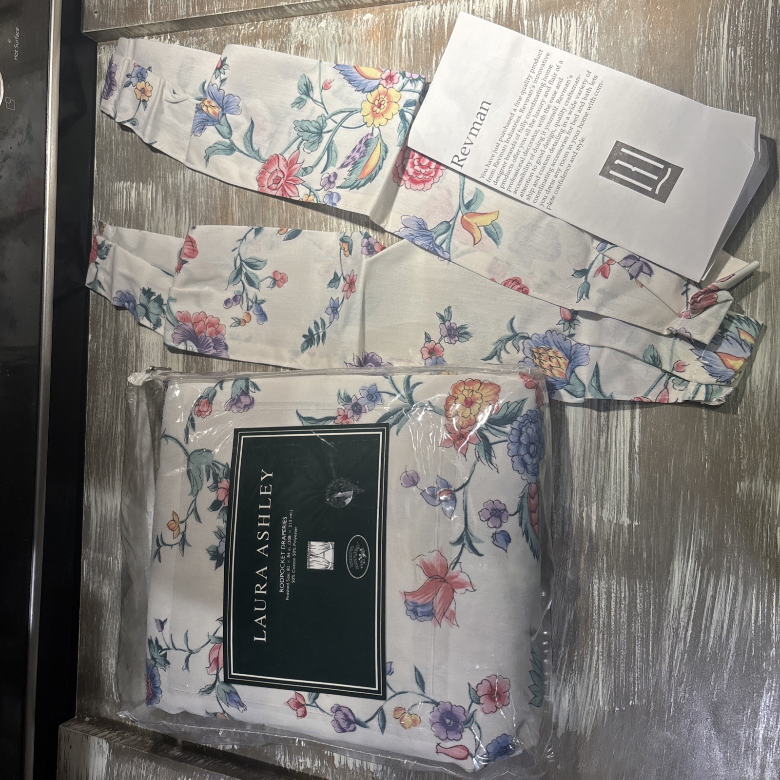 Vintage Laura Ashley rodpocket Drapes 82×84″ NEW made in USA
