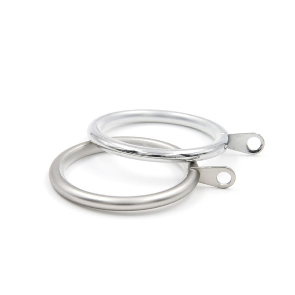 20 PCS 1.77 Inch Metal Curtain Rings With Eyelets Silent Glide Chrome